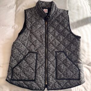 Quilted Herringbone Vest - Black & White